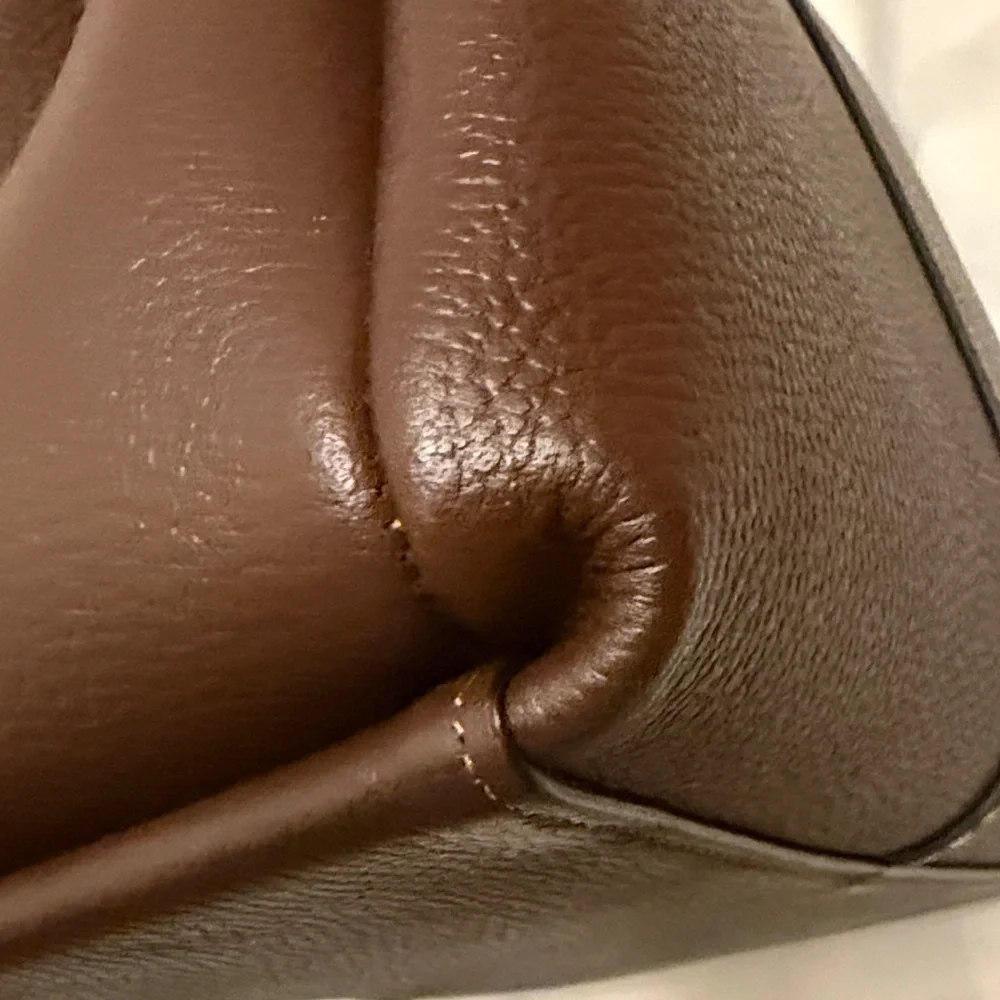 Coach Brown Pebbled Leather Top-Handle Shoulder Bag with Gold Accent - Picture 5 of 11